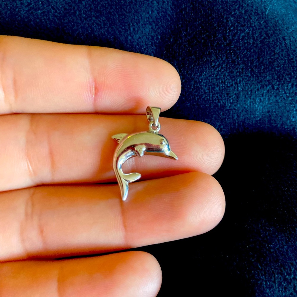 Sterling silver dolphin pendant